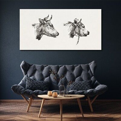 Tableau imprimé sur toile Portrait de deux vaches