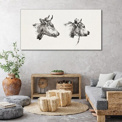 Tableau imprimé sur toile Portrait de deux vaches