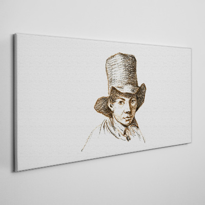 Tableau imprimé sur toile Portrait au chapeau