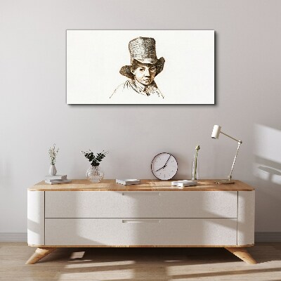 Tableau imprimé sur toile Portrait au chapeau