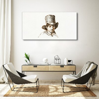 Tableau imprimé sur toile Portrait au chapeau