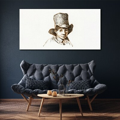 Tableau imprimé sur toile Portrait au chapeau