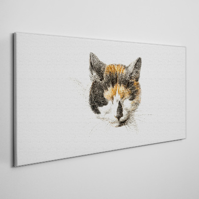 Tableau toile imprimée Portrait d'un chat dans les tons marron