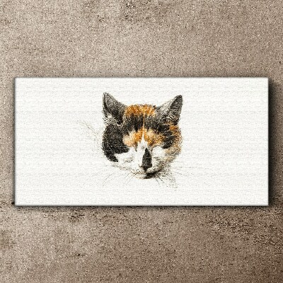 Tableau toile imprimée Portrait d'un chat dans les tons marron