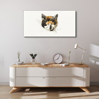 Tableau toile imprimée Portrait d'un chat dans les tons marron