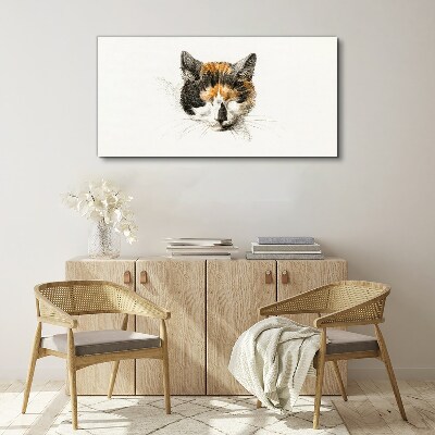 Tableau toile imprimée Portrait d'un chat dans les tons marron