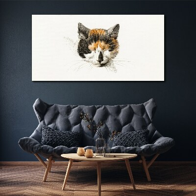 Tableau toile imprimée Portrait d'un chat dans les tons marron