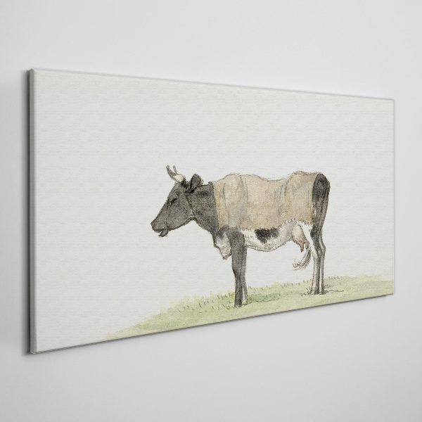Tableau sur toile Vache dans le pré
