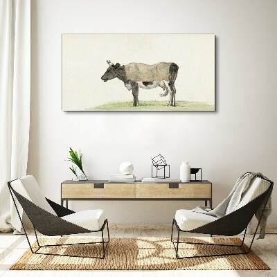 Tableau sur toile Vache dans le pré