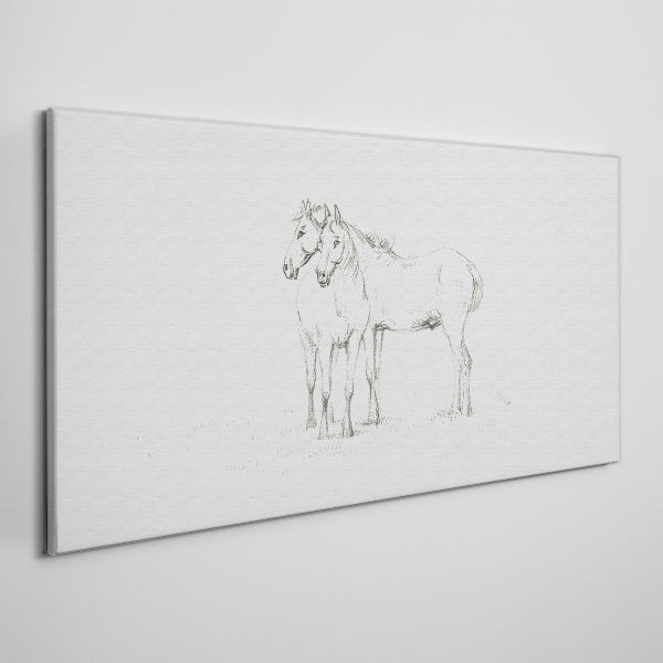 Tableau imprimé sur toile La proximité des chevaux à l'ombre