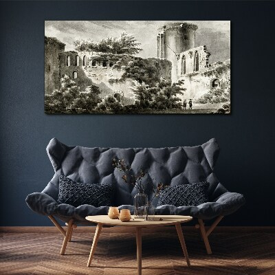 Tableau sur toile Ruines dans le paysage
