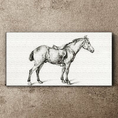 Tableau imprimé sur toile Dessin d'un cheval en selle