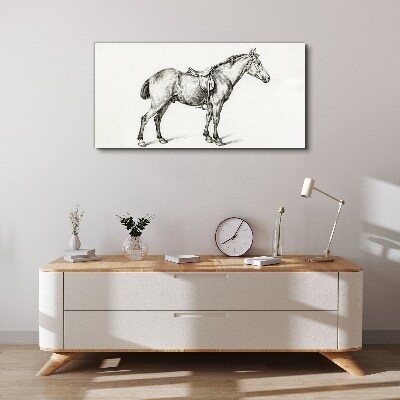 Tableau imprimé sur toile Dessin d'un cheval en selle