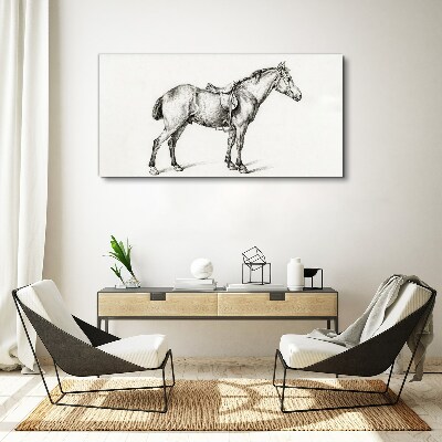 Tableau imprimé sur toile Dessin d'un cheval en selle