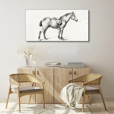 Tableau imprimé sur toile Dessin d'un cheval en selle
