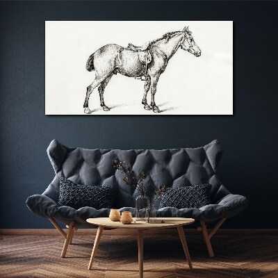 Tableau imprimé sur toile Dessin d'un cheval en selle