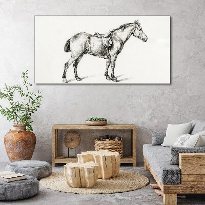 Tableau imprimé sur toile Dessin d'un cheval en selle