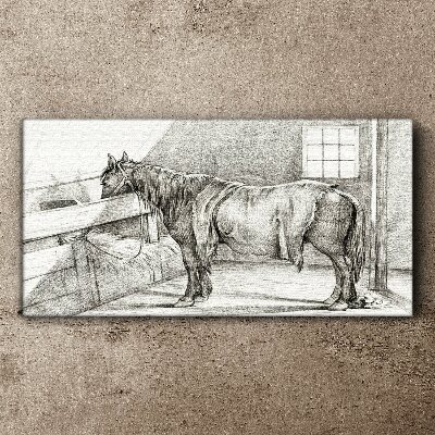 Tableau sur toile Un cheval calme dans l'écurie