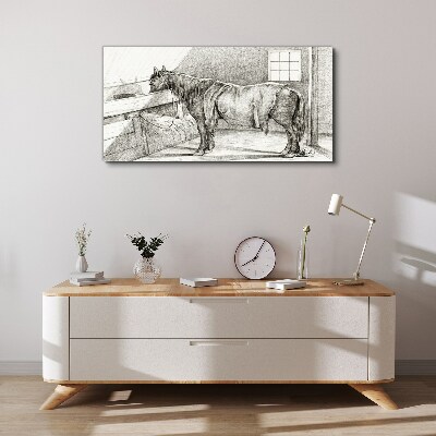 Tableau sur toile Un cheval calme dans l'écurie