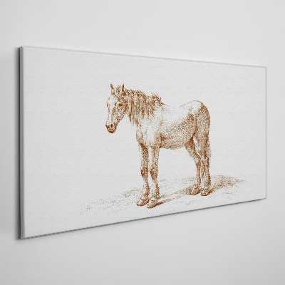Tableau toile imprimée Dessin d'un cheval dans les tons de brun
