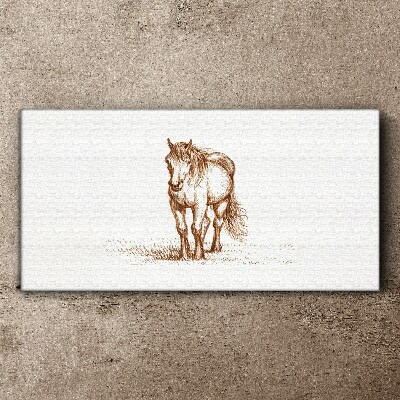 Tableau imprimé sur toile Un cheval dans le pré