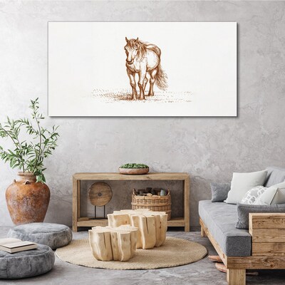 Tableau imprimé sur toile Un cheval dans le pré
