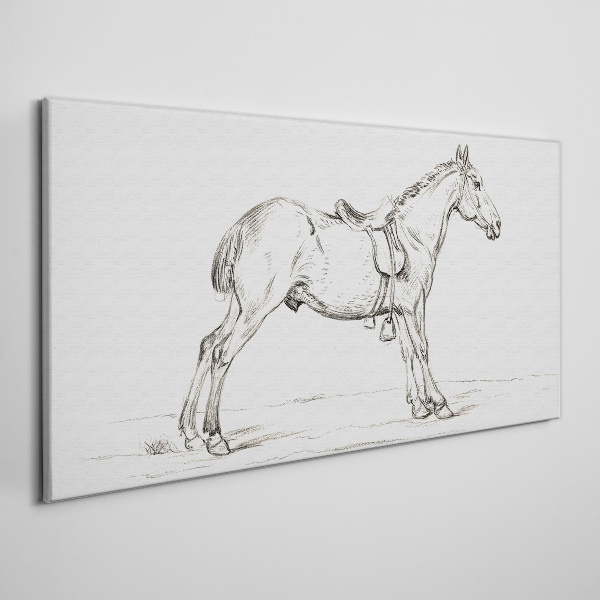 Tableau toile imprimée "Dessin d'un cheval en mouvement"