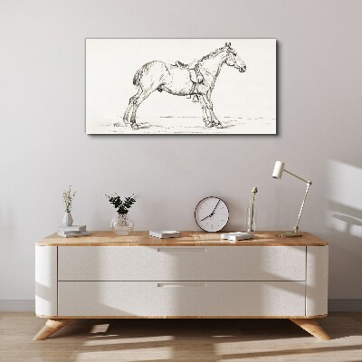 Tableau toile imprimée "Dessin d'un cheval en mouvement"