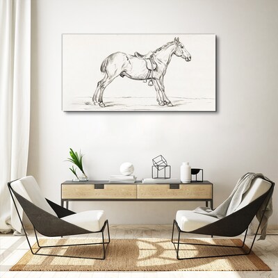 Tableau toile imprimée "Dessin d'un cheval en mouvement"