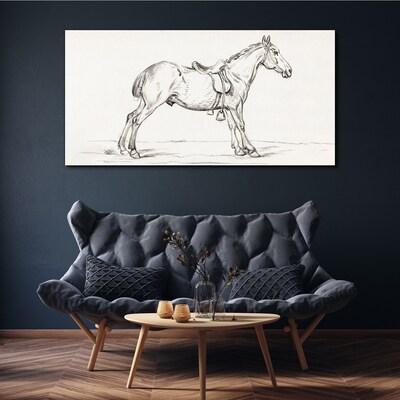 Tableau toile imprimée "Dessin d'un cheval en mouvement"