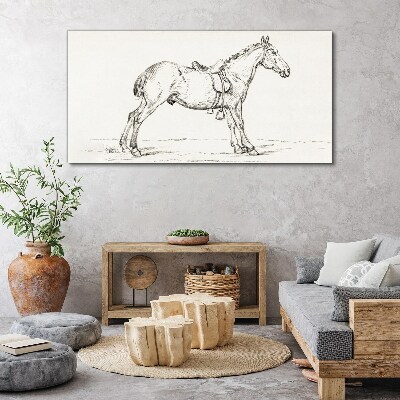 Tableau toile imprimée "Dessin d'un cheval en mouvement"