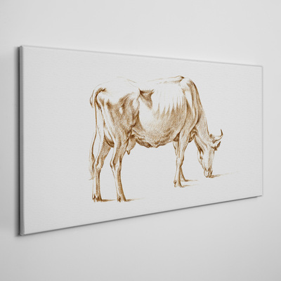 Tableau imprimé sur toile Vache au contour marron