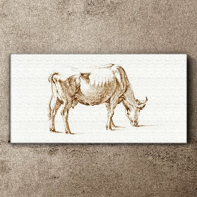 Tableau imprimé sur toile Vache au contour marron