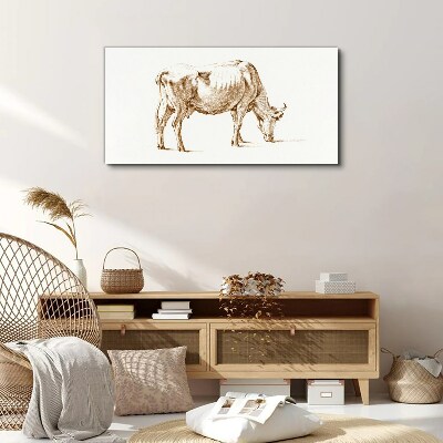 Tableau imprimé sur toile Vache au contour marron