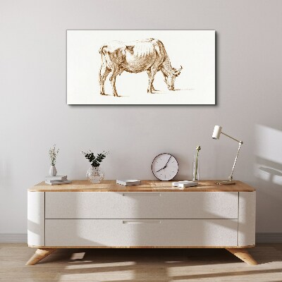 Tableau imprimé sur toile Vache au contour marron