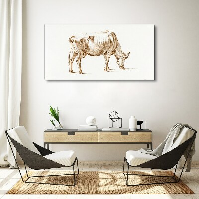Tableau imprimé sur toile Vache au contour marron