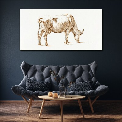 Tableau imprimé sur toile Vache au contour marron