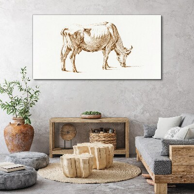 Tableau imprimé sur toile Vache au contour marron