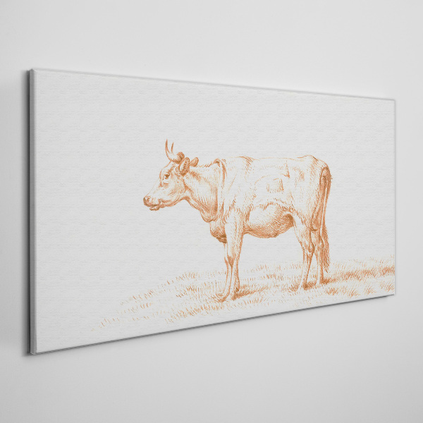 Tableau toile imprimée Une vache sur l'herbe
