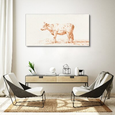 Tableau toile imprimée Une vache sur l'herbe