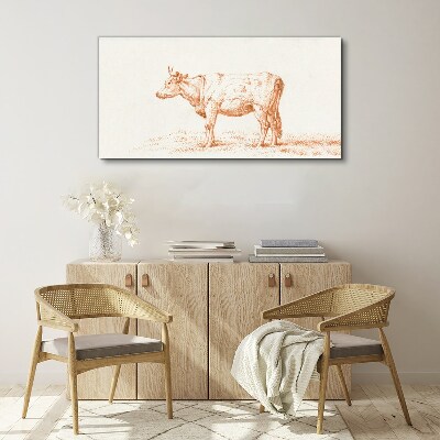 Tableau toile imprimée Une vache sur l'herbe