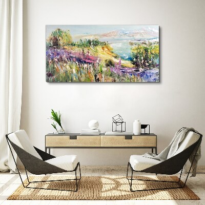 Tableau toile imprimée Paysage balnéaire coloré