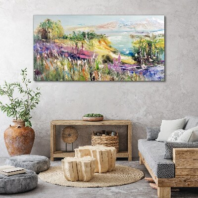 Tableau toile imprimée Paysage balnéaire coloré