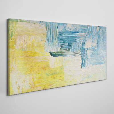 Tableau toile imprimée Composition abstraite en jaune et bleu