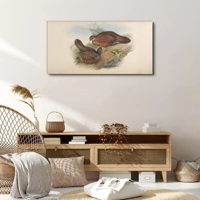 Tableau imprimé sur toile Deux oiseaux sur une branche