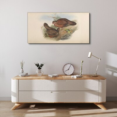 Tableau imprimé sur toile Deux oiseaux sur une branche