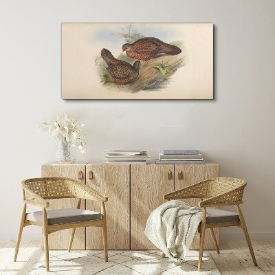 Tableau imprimé sur toile Deux oiseaux sur une branche