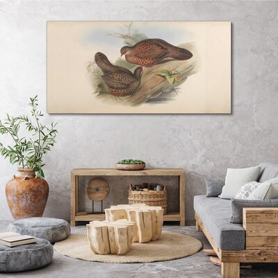 Tableau imprimé sur toile Deux oiseaux sur une branche