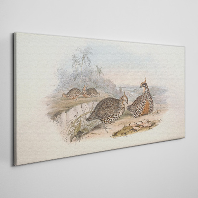 Tableau sur toile Canards sur fond tropical