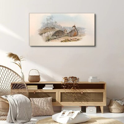 Tableau sur toile Canards sur fond tropical